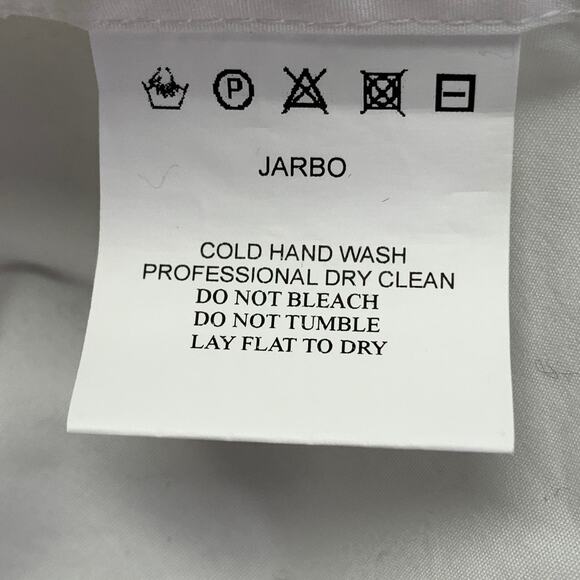 JARBO Size S White Cotton Blend Hidden Buttons 3/4 Sleeves Shirt Dress - Picture 7 of 8